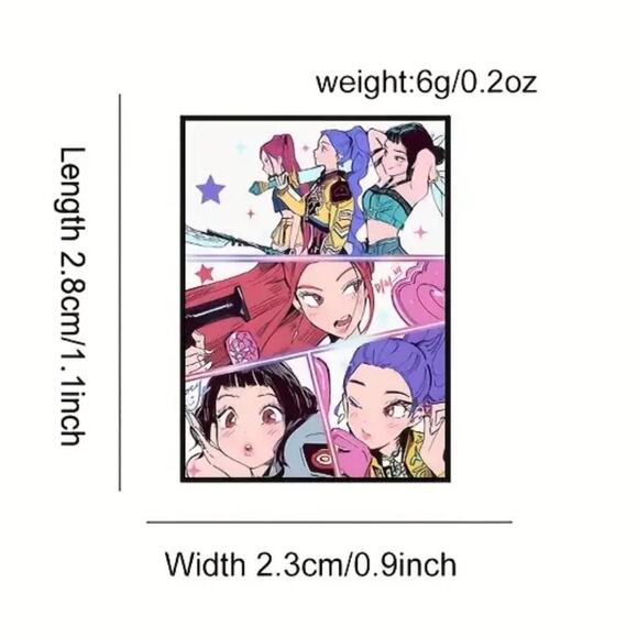 KPop Demon Hunters Huntrix Comic Strip Pin Tote Bag Backpack Denim - Picture 2 of 3